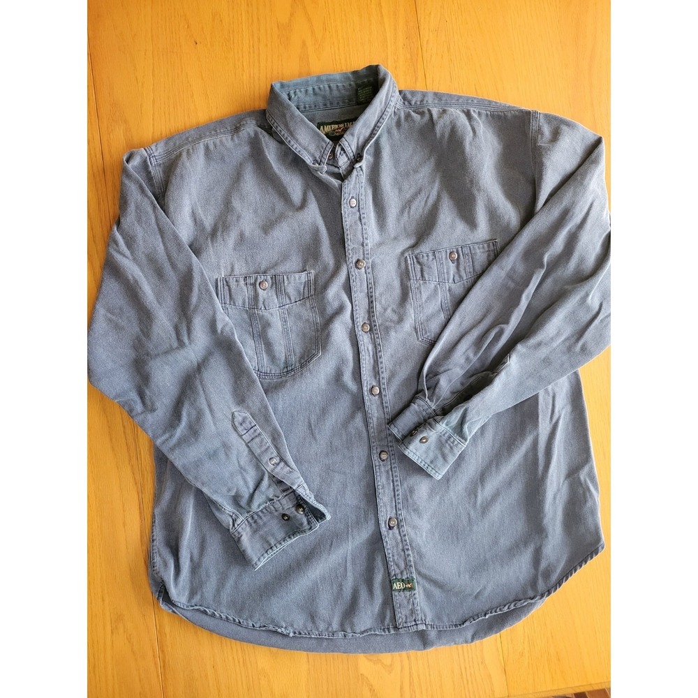 Vtg American Eagle Soft Denim Button Up Shacket Y2K Size  XL Gorpcore Outdoor